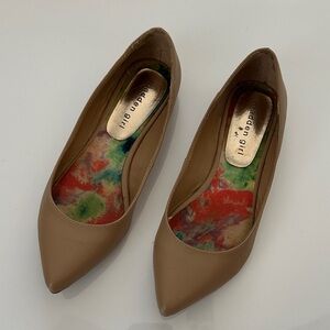 Madden girl, nude pointy flats